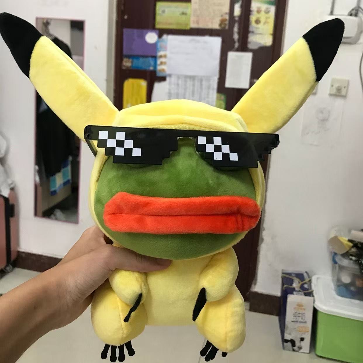Meme Pepe Emoji Sad Frog Pikachu Custom Plushie Toy