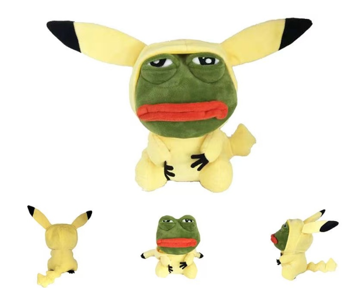 Meme Pepe Emoji Sad Frog Pikachu Custom Plushie Toy