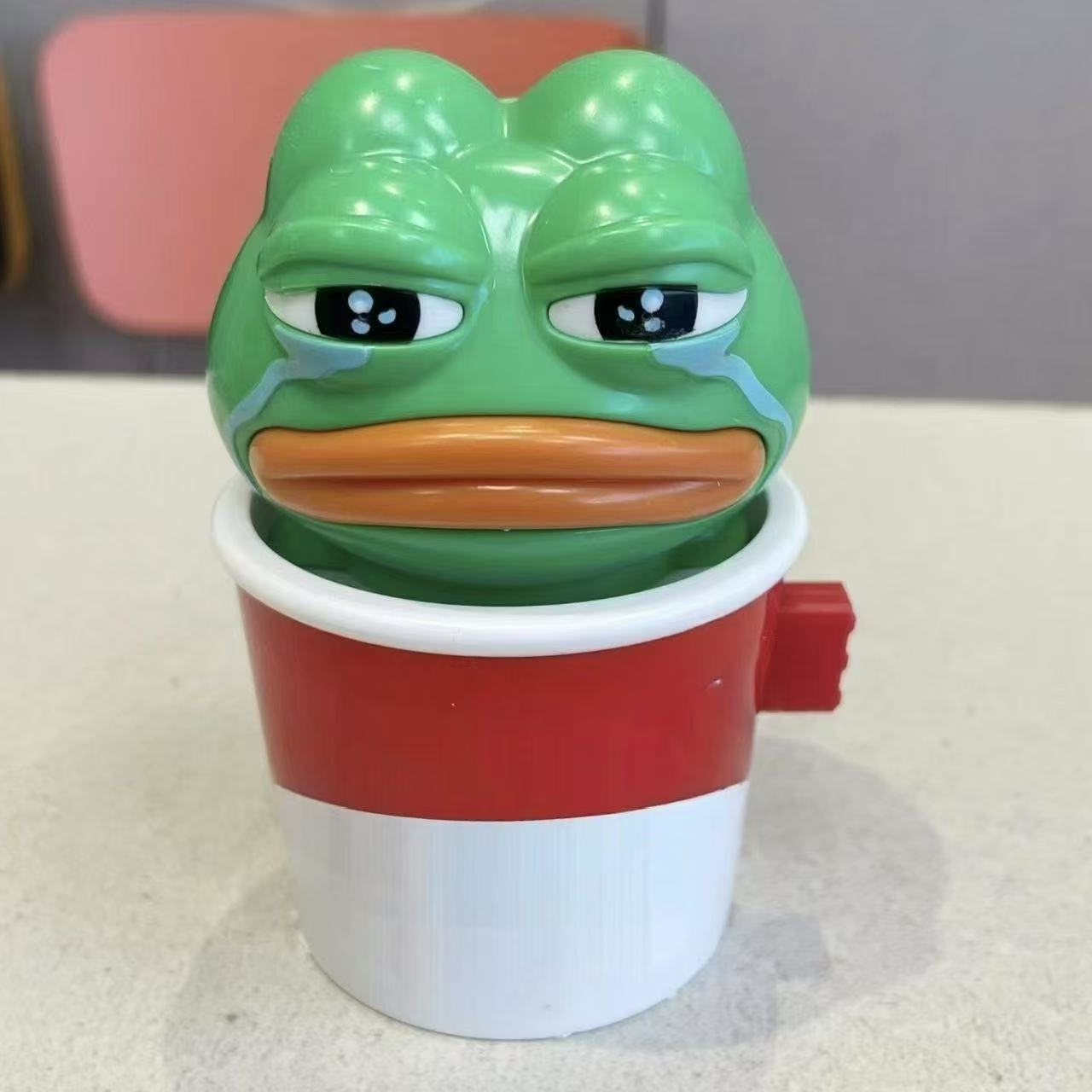 Meme Pepe Emoji Sad Frog Water Spilling Cup