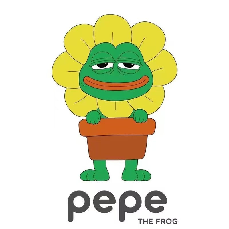 Meme Pepe Emoji Sad Frog Sunflower Plushie Toy