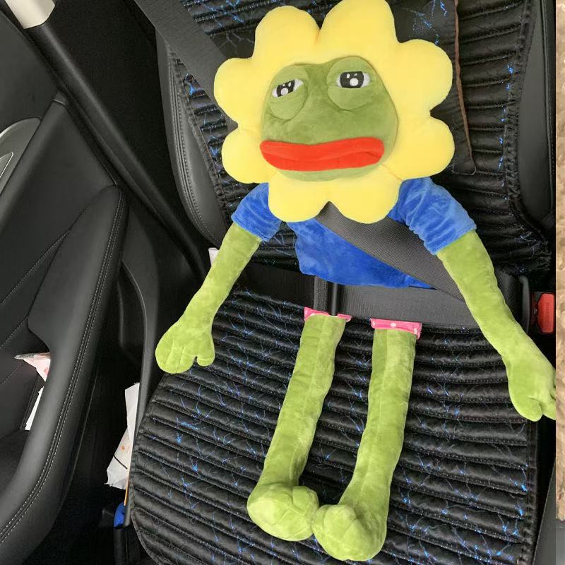 Meme Pepe Emoji Sad Frog Sunflower Plushie Toy