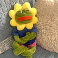 Meme Pepe Emoji Sad Frog Sunflower Plushie Toy