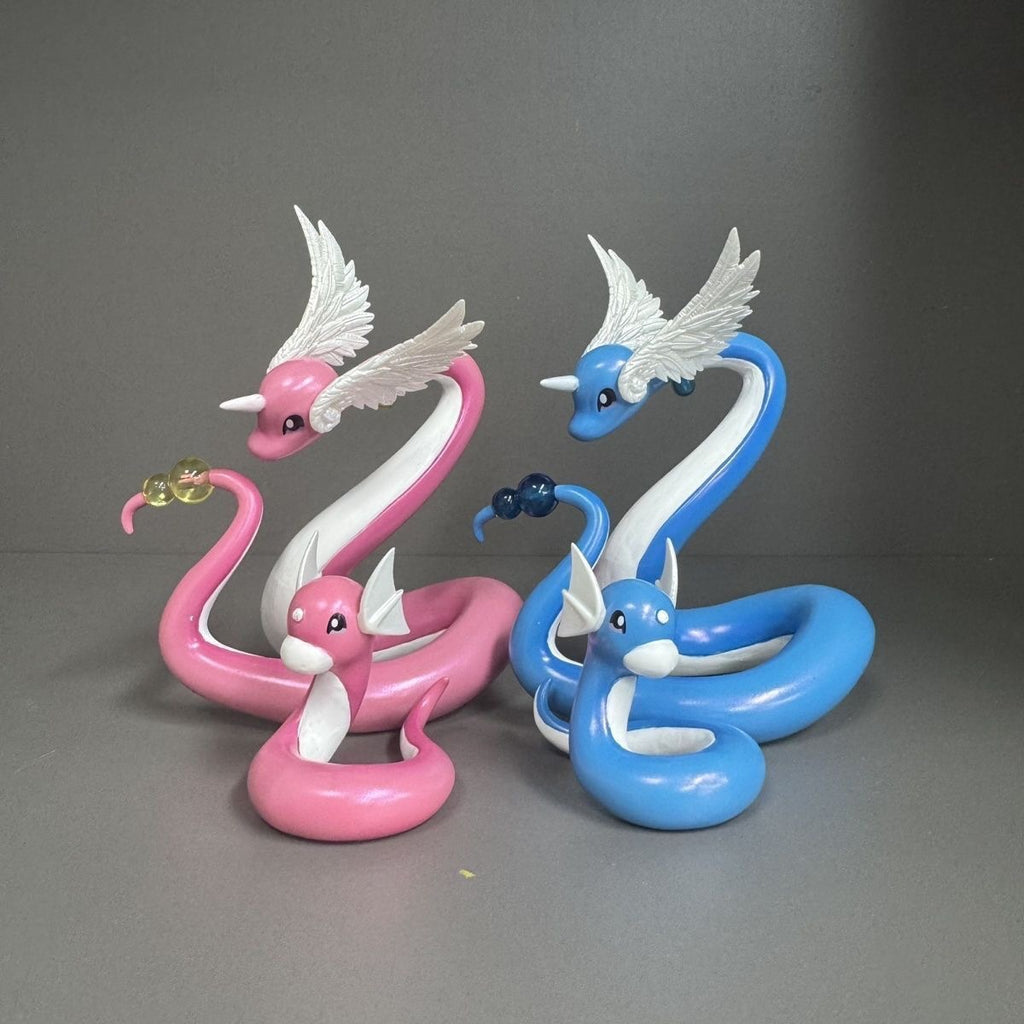 Shiny Dratini & Dragonair Pokemon Action Figure Toy (Third Party)